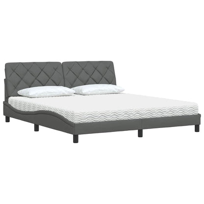 vidaXL Bett mit Matratze Dunkelgrau 180x200 cm Stoff