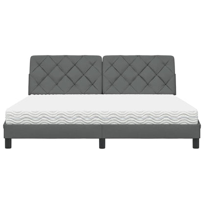 vidaXL Bett mit Matratze Dunkelgrau 180x200 cm Stoff