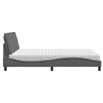 vidaXL Bett mit Matratze Dunkelgrau 180x200 cm Stoff