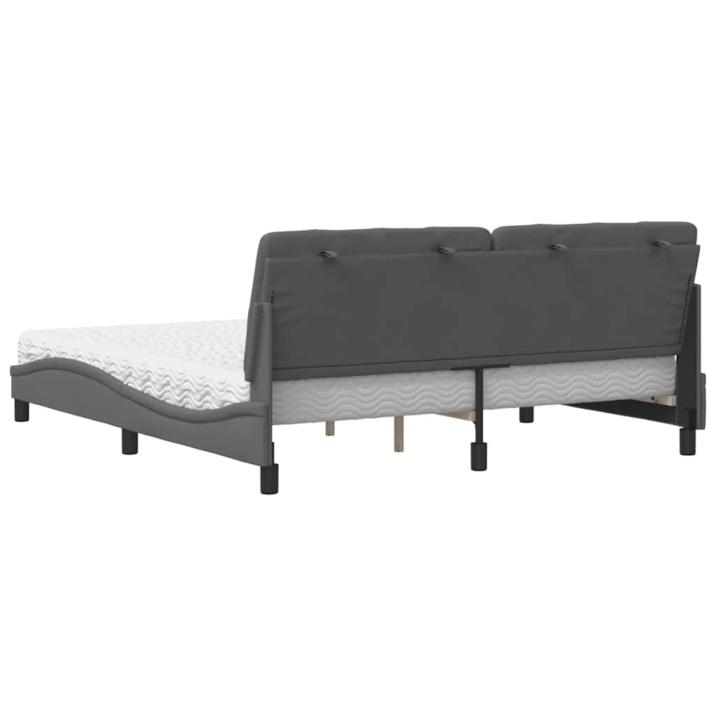 vidaXL Bett mit Matratze Dunkelgrau 180x200 cm Stoff