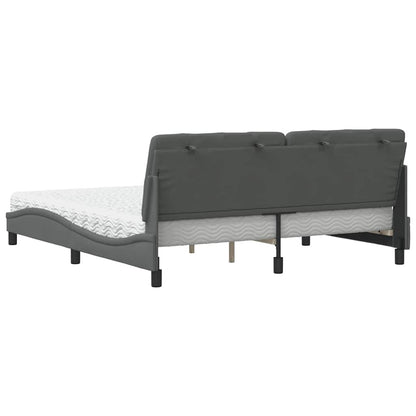 vidaXL Bett mit Matratze Dunkelgrau 180x200 cm Stoff