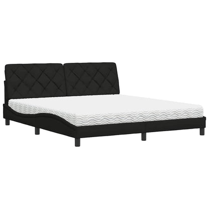 vidaXL Bett mit Matratze Schwarz 180x200 cm Stoff