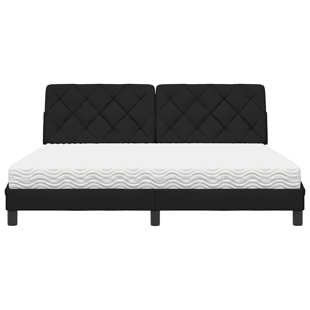 vidaXL Bett mit Matratze Schwarz 180x200 cm Stoff