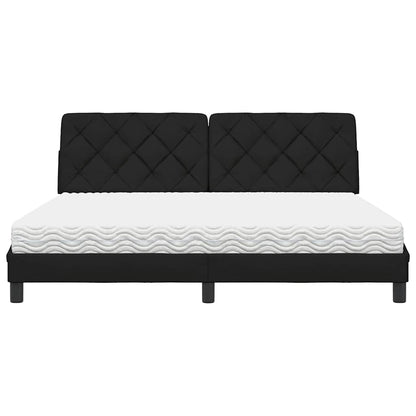 vidaXL Bett mit Matratze Schwarz 180x200 cm Stoff