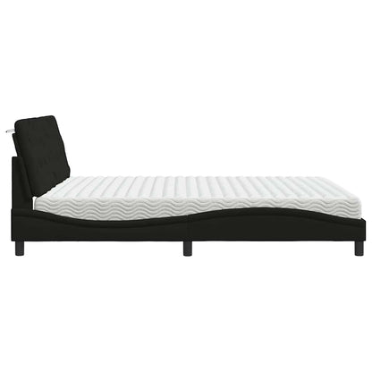 vidaXL Bett mit Matratze Schwarz 180x200 cm Stoff