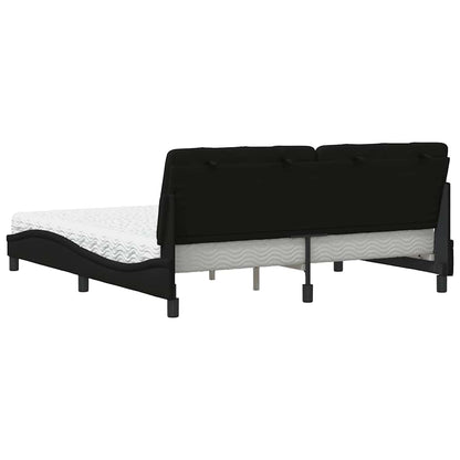 vidaXL Bett mit Matratze Schwarz 180x200 cm Stoff