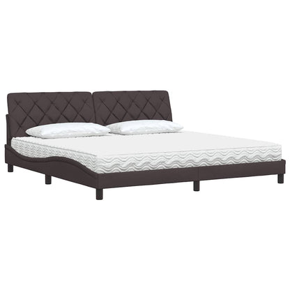 vidaXL Bett mit Matratze Dunkelbraun 200x200 cm Stoff