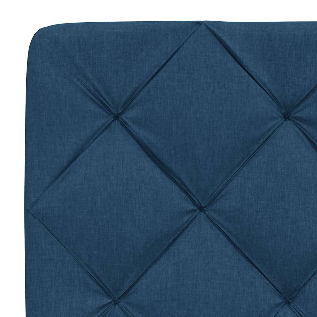 vidaXL Bett mit Matratze Blau 200x200 cm Stoff