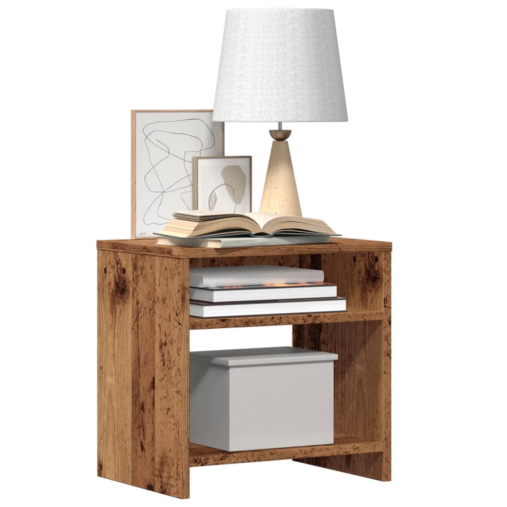 vidaXL Table de chevet aspect bois recyclé 40x30x40 cm, bois d'ingénierie