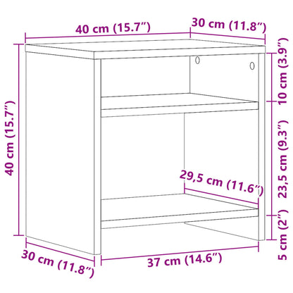 vidaXL Nachttische 2 Stk. Altholz-Optik 40x30x40 cm Holzwerkstoff