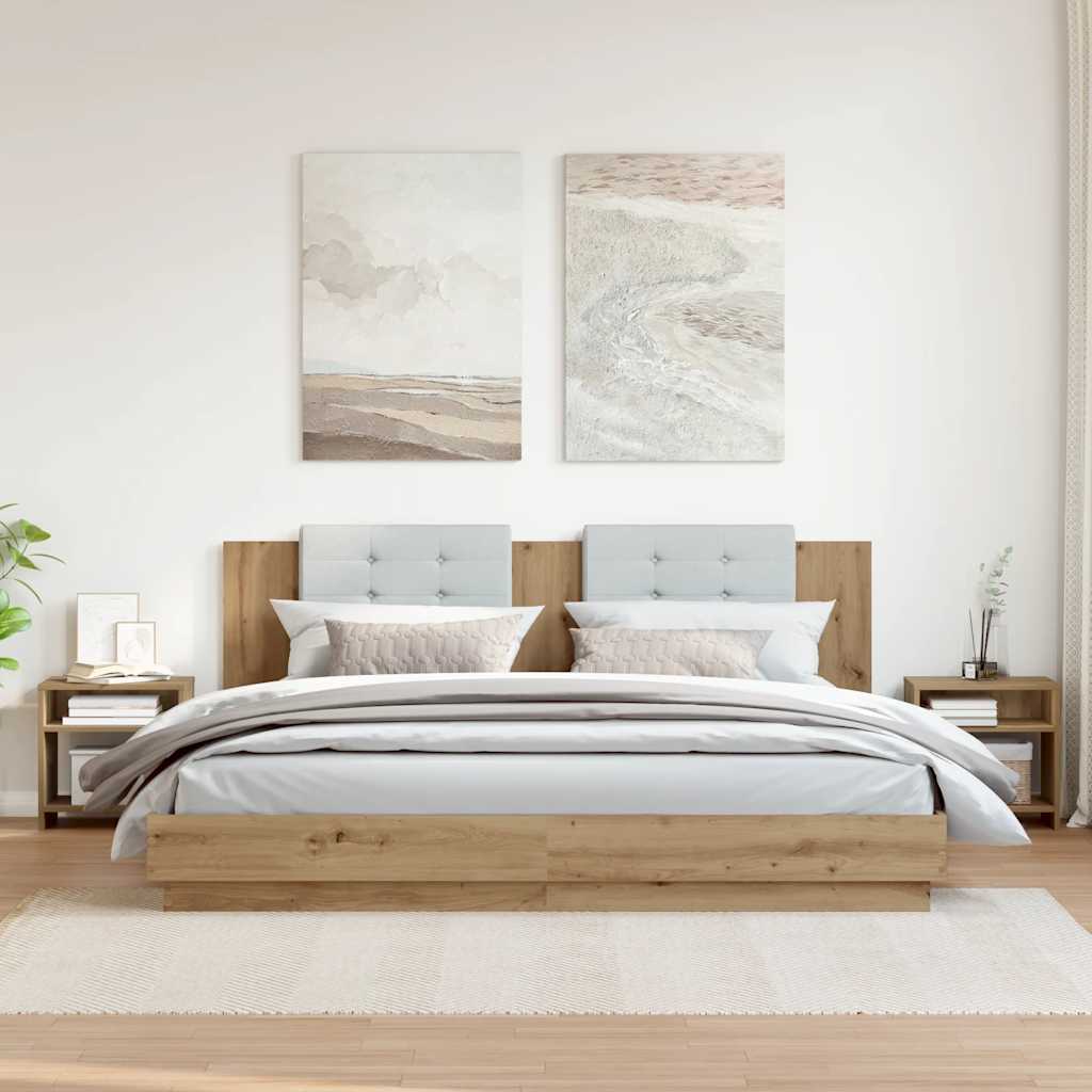 vidaXL Nachttische 2 Stk. Artisan-Eiche 40x30x40 cm Holzwerkstoff