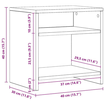vidaXL Nachttische 2 Stk. Artisan-Eiche 40x30x40 cm Holzwerkstoff