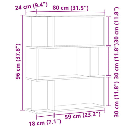 vidaXL Étagère à livres aspect bois de récupération 80x24x96 cm Bois d'ingénierie