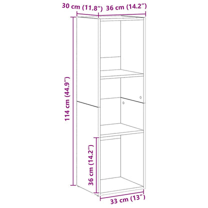 vidaXL Bücherregal Artisan-Eiche 36x30x114 cm Holzwerkstoff