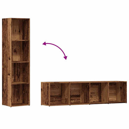 vidaXL Bücherregal Altholz-Optik 36×30×143 cm Holzwerkstoff