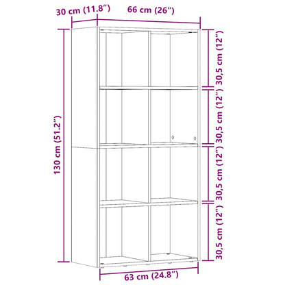 vidaXL Bücherregal Altholz-Optik 66x30x130 cm Holzwerkstoff