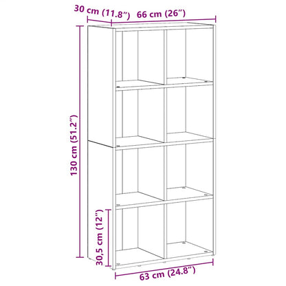 vidaXL Bücherregal Artisan-Eiche 66x30x130 cm Holzwerkstoff