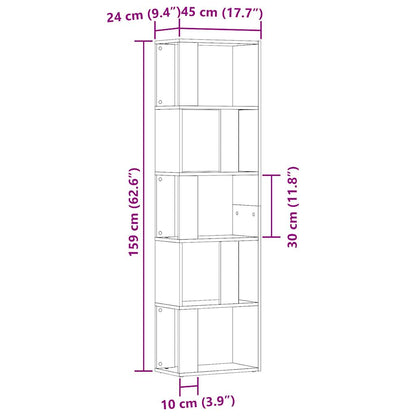 vidaXL Bücherschrank Altholz-Optik 45x24x159 cm Holzwerkstoff