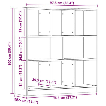 vidaXL Bücherregal Artisan-Eiche 97,5x29,5x100 cm Holzwerkstoff