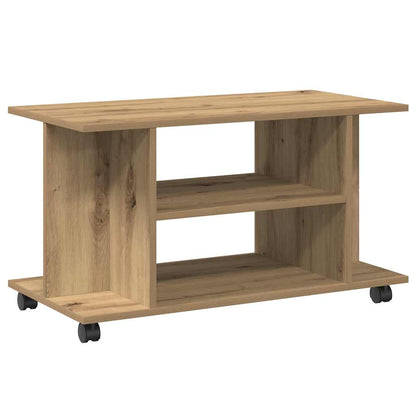 TV-Regal mit Rollen Artisan-Eiche 80x40x45 cm Holzwerkstoff