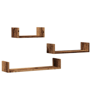 vidaXL Étagères murales 3 pcs aspect bois de récupération bois d'ingénierie
