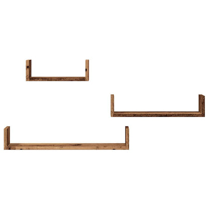 vidaXL Étagères murales 3 pcs aspect bois de récupération bois d'ingénierie