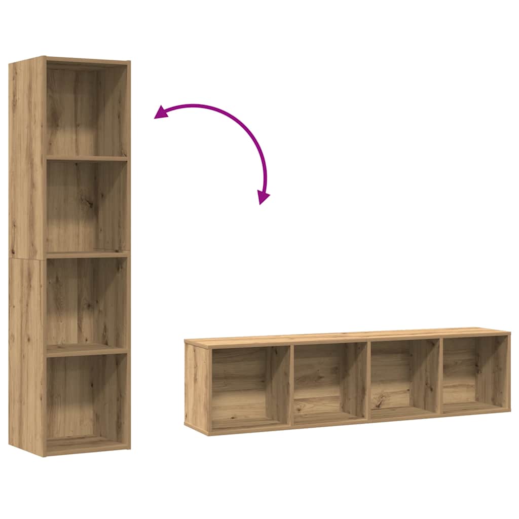 vidaXL Bücherregal/TV-Schrank Altholz-Optik 36x30x143 cm Holzwerkstoff