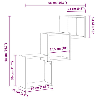 vidaXL Wandregale Artisan-Eiche 68x15x68 cm Holzwerkstoff