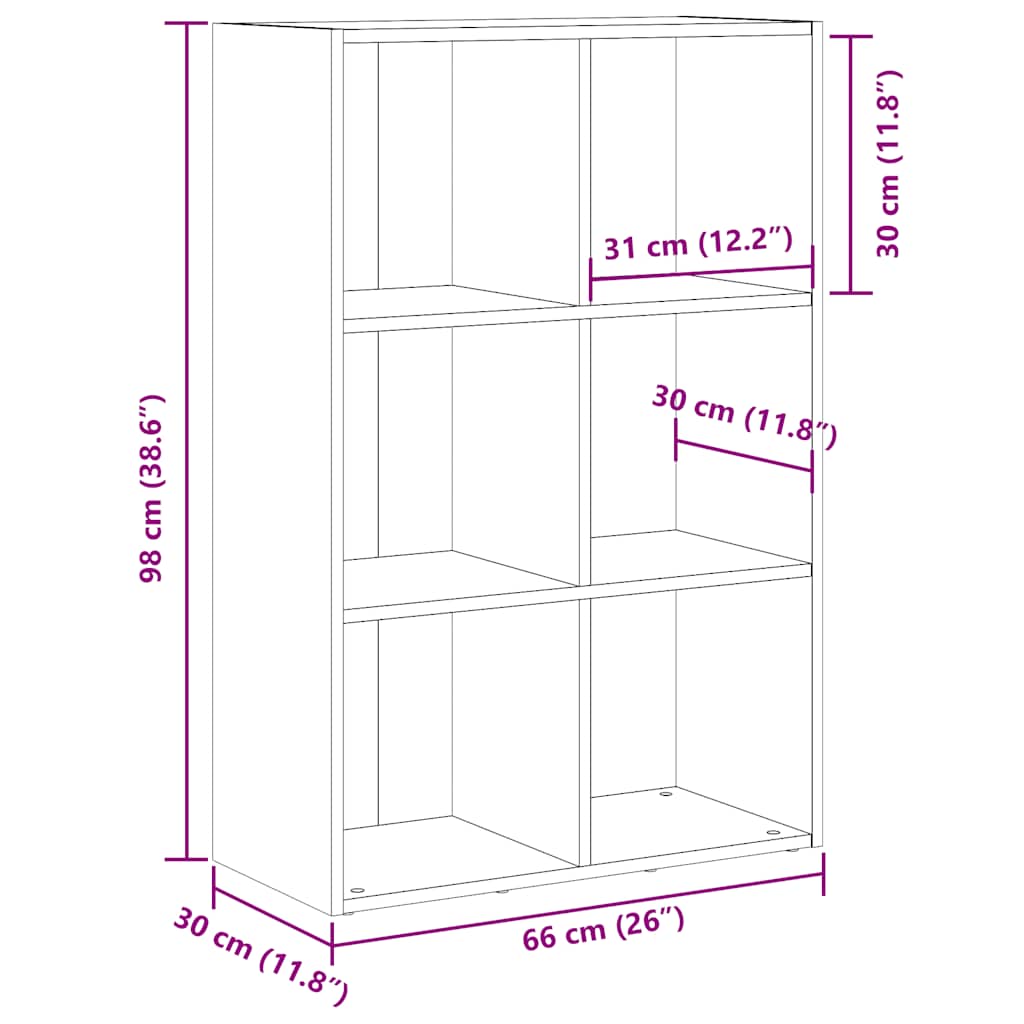 vidaXL Bibliothèque/buffet Chêne artisan 66x30x98 cm Bois d'ingénierie