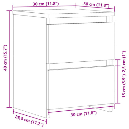 vidaXL Table de chevet aspect bois de récupération 30x30x40 cm Bois d'ingénierie