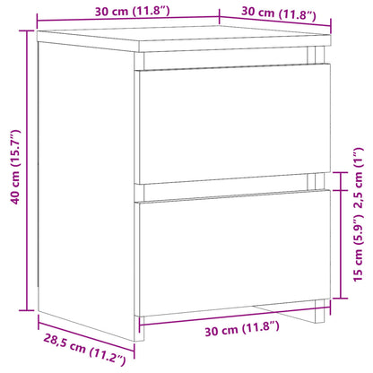 vidaXL Nachttische 2 Stk. Altholz-Optik 30×30×40 cm Holzwerkstoff