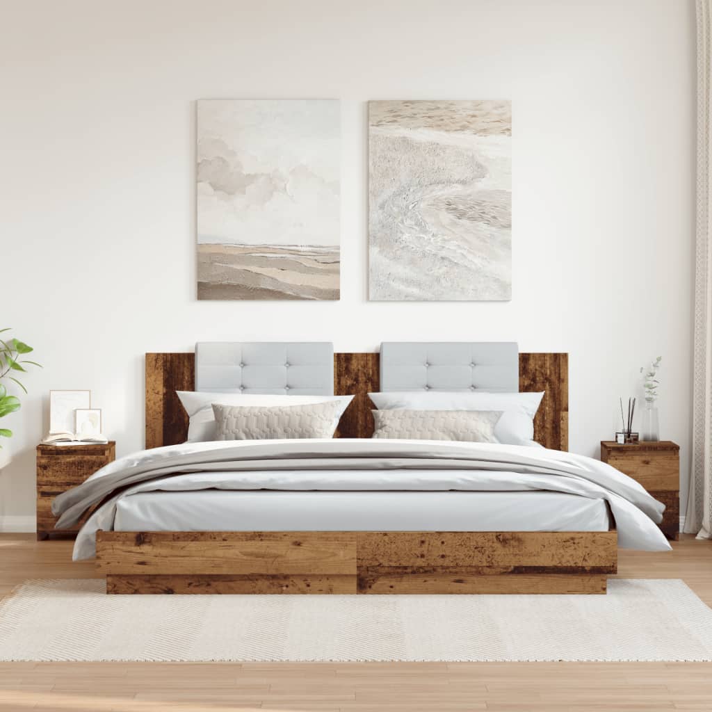 vidaXL Nachttische 2 Stk. Altholz-Optik 30×30×40 cm Holzwerkstoff