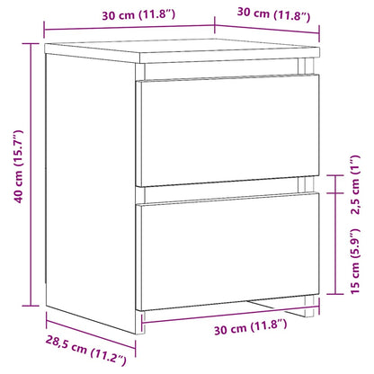 Nachttisch Artisan-Eiche 30x30x40 cm Holzwerkstoff