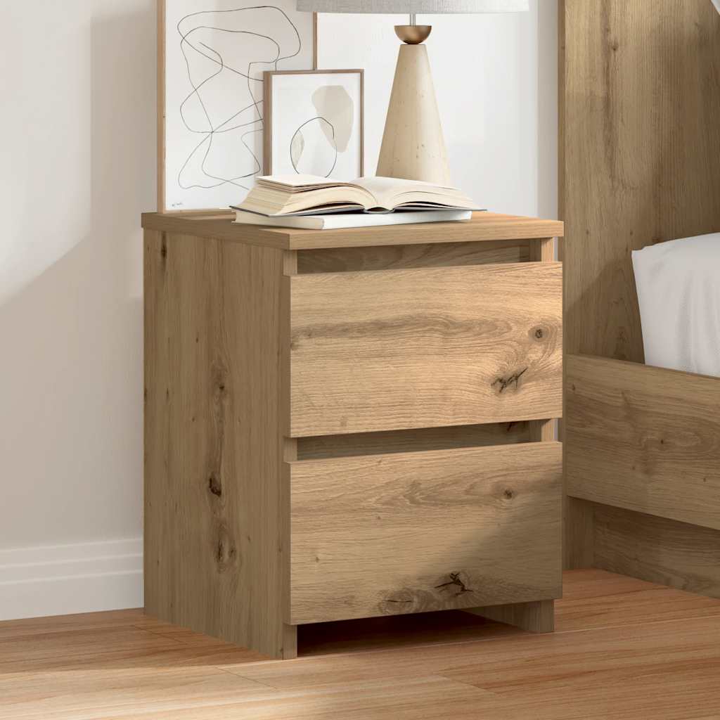 vidaXL Tables de chevet 2 pcs Chêne artisanal 30x30x40 cm Bois d'ingénierie