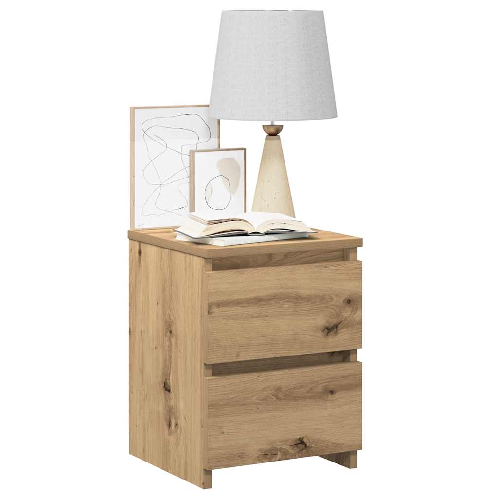 vidaXL Tables de chevet 2 pcs Chêne artisanal 30x30x40 cm Bois d'ingénierie