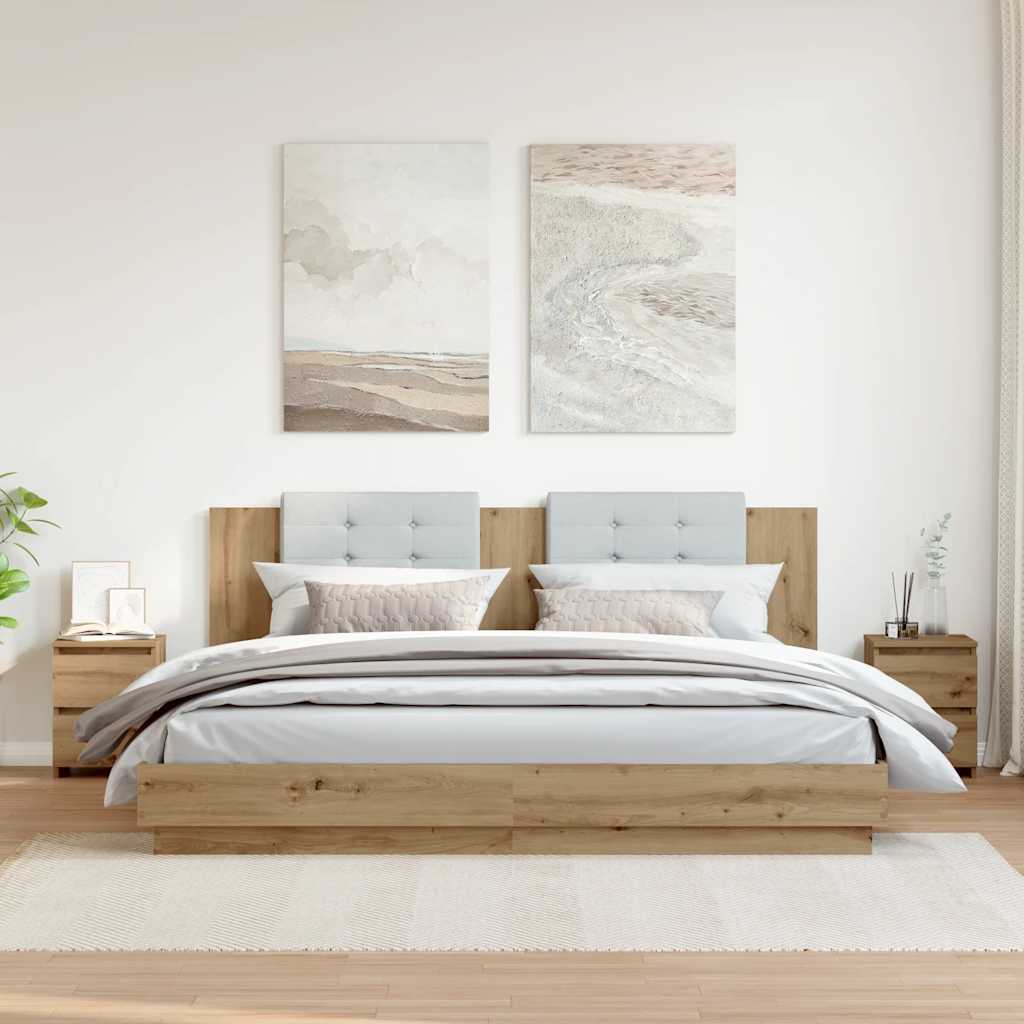 vidaXL Tables de chevet 2 pcs Chêne artisanal 30x30x40 cm Bois d'ingénierie