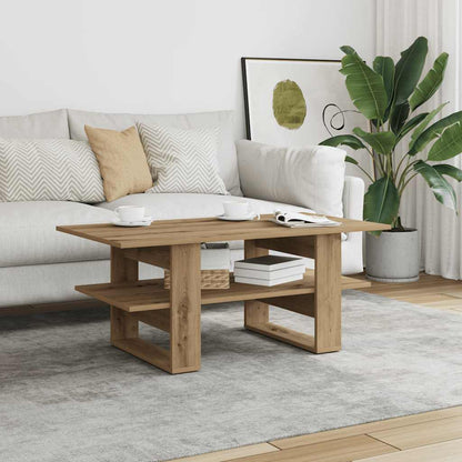 vidaXL Table basse chêne artisan 102x55x42 cm, bois d'ingénierie