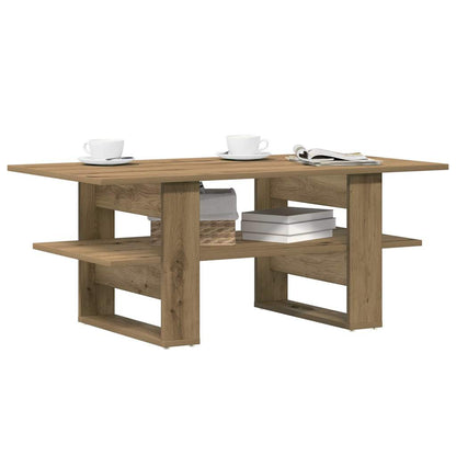 vidaXL Table basse chêne artisan 102x55x42 cm, bois d'ingénierie