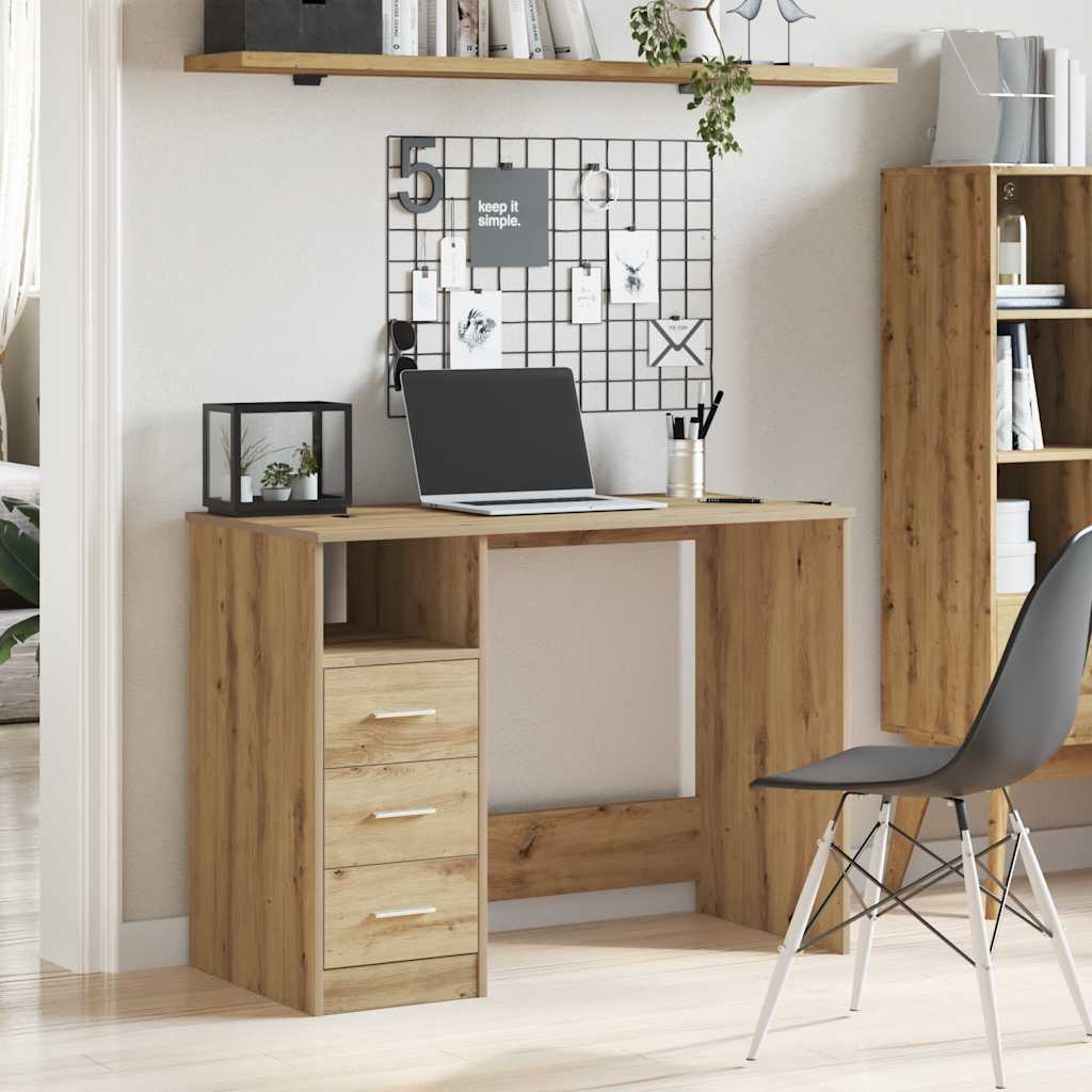 vidaXL Schreibtisch Artisan-Eiche 102x50x76 cm Holzwerkstoff