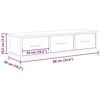 vidaXL Armoire murale chêne artisan 88x26x18,5 cm bois d'ingénierie