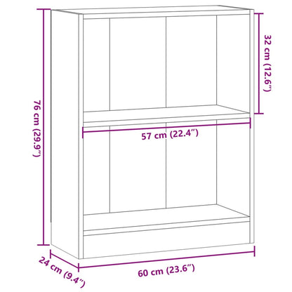 vidaXL Bücherregal Artisan-Eiche 60x24x76 cm Holzwerkstoff