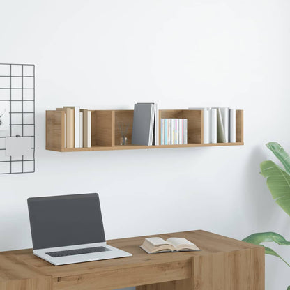 vidaXL CD-Wandregal Artisan-Eiche 100x18x18 cm Holzwerkstoff
