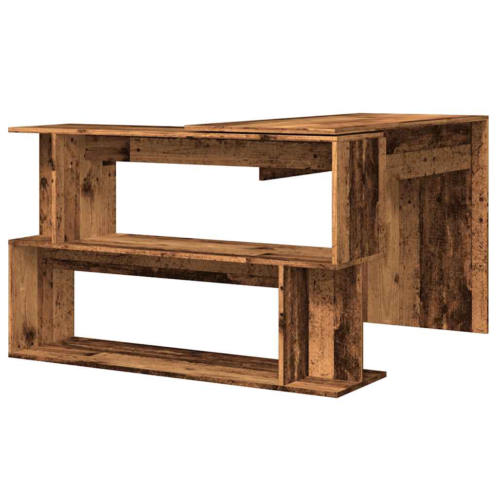 vidaXL Eckschreibtisch Altholz-Optik 200,5x50x76 cm Holzwerkstoff