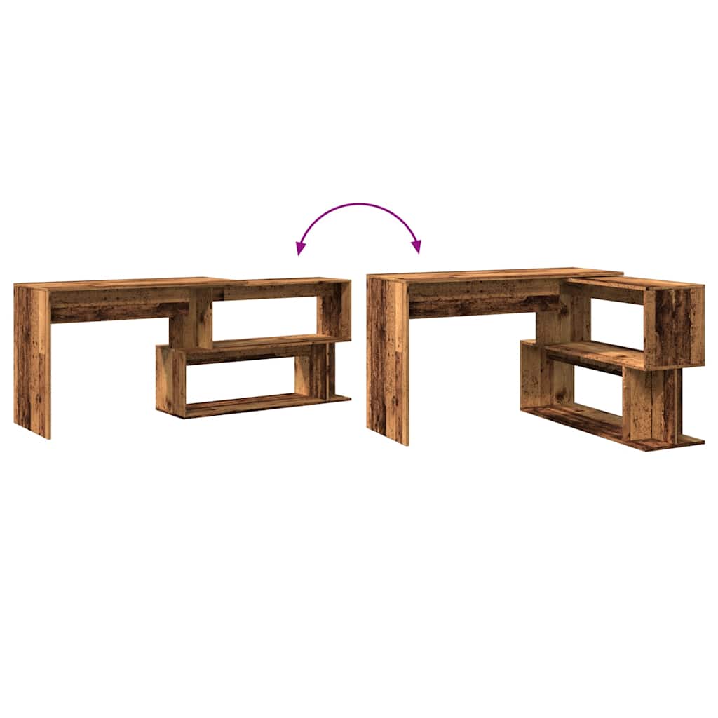 vidaXL Eckschreibtisch Altholz-Optik 200,5x50x76 cm Holzwerkstoff
