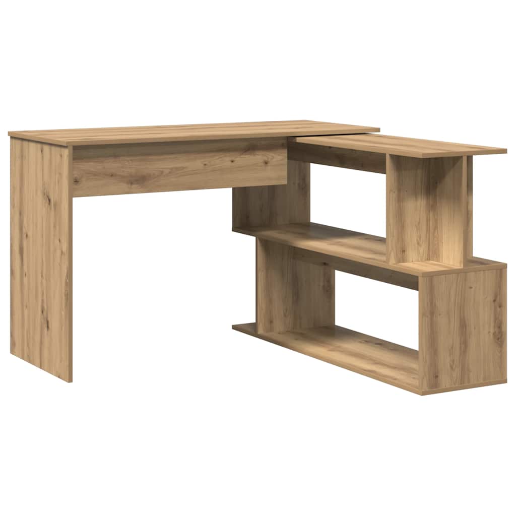 vidaXL Bureau d'angle Chêne artisan 200,5x50x76 cm Bois d'ingénierie