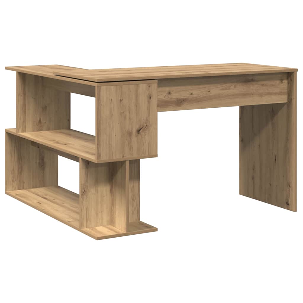 vidaXL Bureau d'angle Chêne artisan 200,5x50x76 cm Bois d'ingénierie