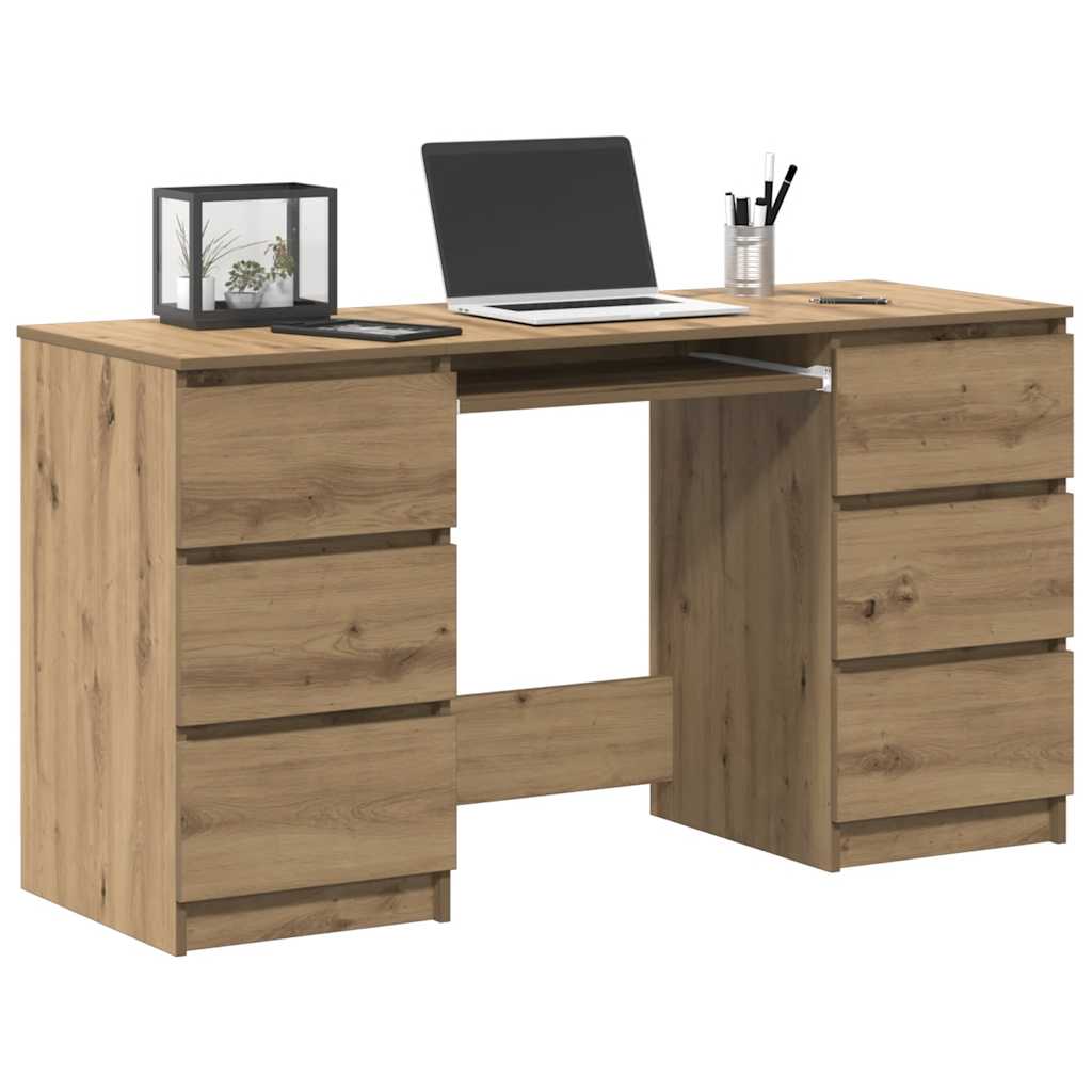 vidaXL Schreibtisch Artisan-Eiche 140x50x77 cm Holzwerkstoff