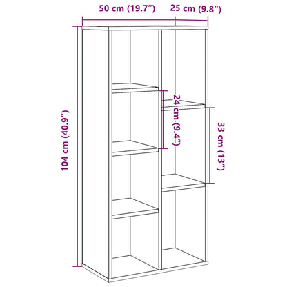 vidaXL Bücherregal Altholz-Optik 50x25x104 cm