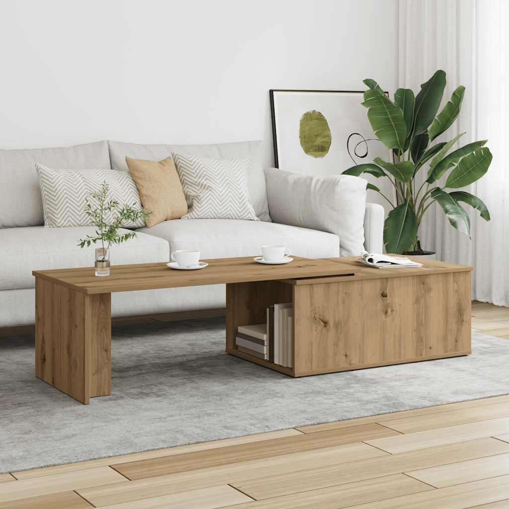vidaXL Table basse chêne artisan 150x50x35 cm bois d'ingénierie