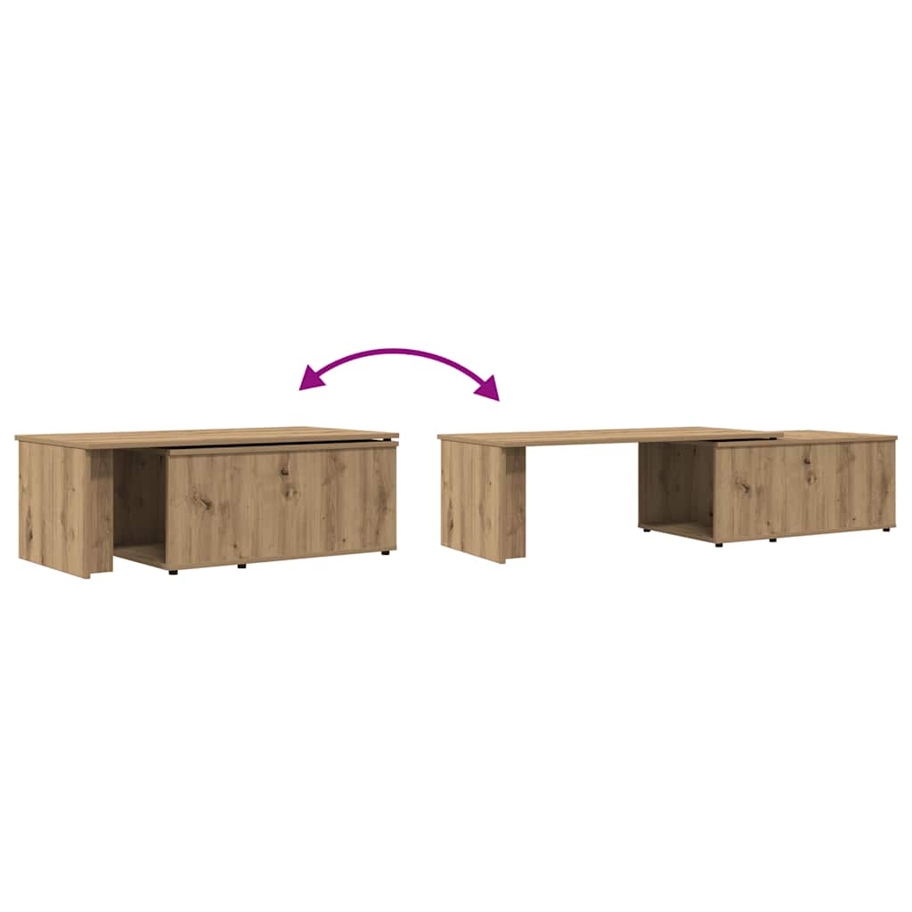 vidaXL Table basse chêne artisan 150x50x35 cm bois d'ingénierie